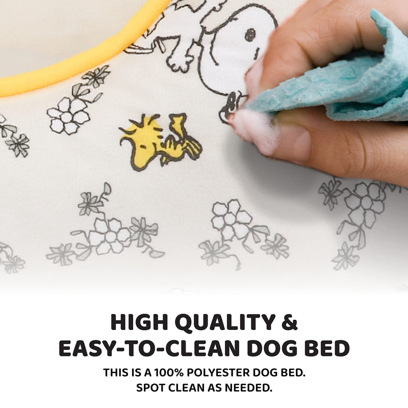 Cozy Snoopy & Woodstock Cuddler Dog Bed, Machine Washable, 24"x19"x8"