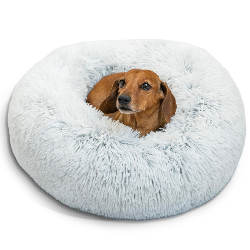 Frost Shag Donut Cuddler Pet Bed for Cats and Small Dogs 23"
