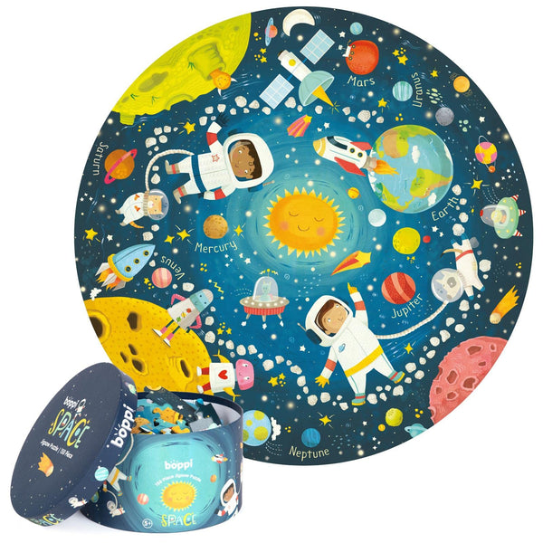 Boppi 150-Piece Space Jigsaw Puzzle for Children | Eco-Friendly 58cm Diameter