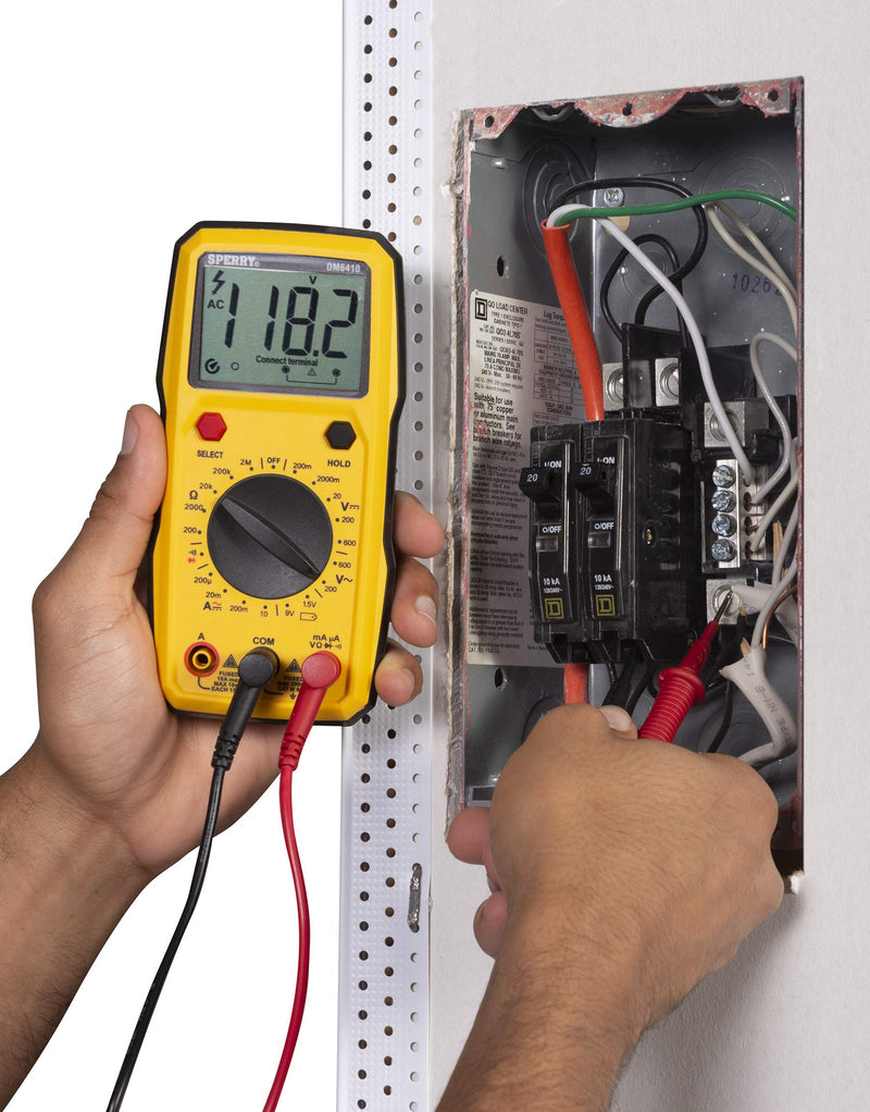 Sperry Instruments Dm6410 8 Function Digital Multimeter 600v Ac 1000v Dc Yellow