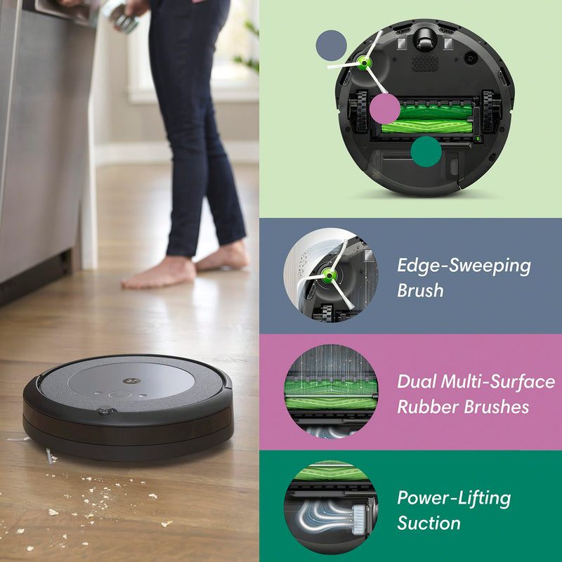 iRobot Roomba i3+ EVO (3550) Self-Emptying Robot Vacuum – Now Clean by Room with Smart Mapping, Empties Itself for Up to 60 Days, Works with Alexa, Ideal for Pet Hair, Carpets, Roomba i3+