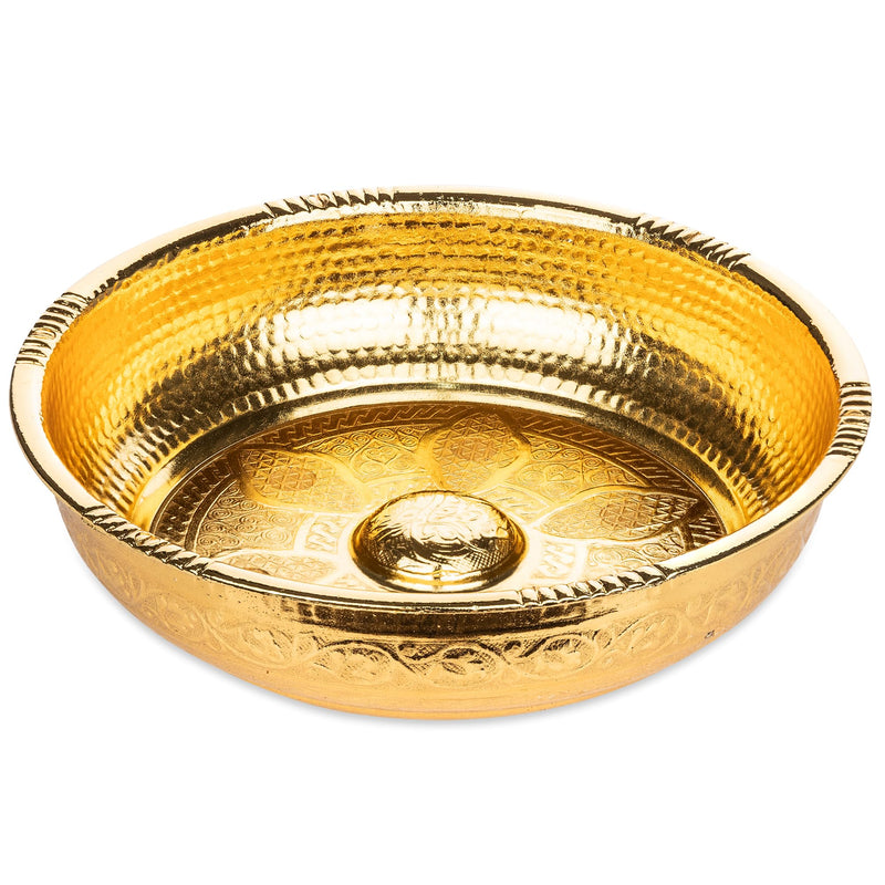 Traditional Turkish Hammam Zinc Bowl with Authentic Motifs