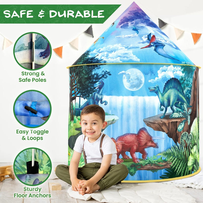 Dinosaur Play Tent with Roar Button for Indoor & Outdoor Adventures