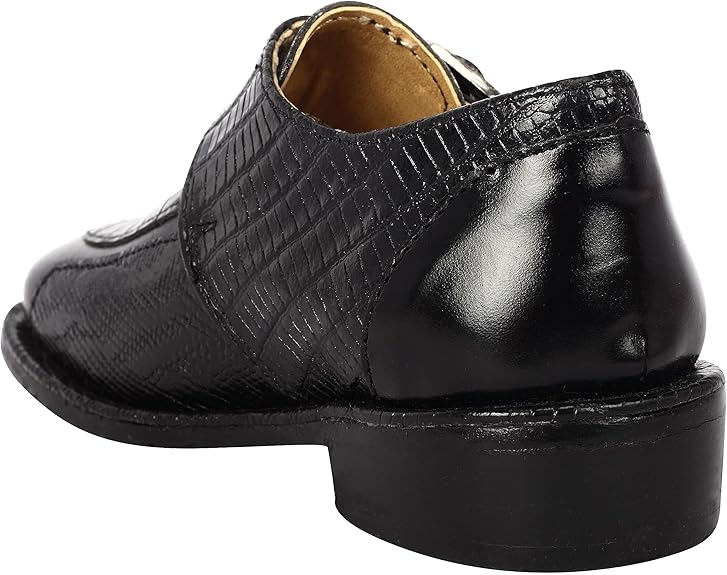 LIBERTYZENO Boys Genuine Leather Uniform School Shoes Martin Black