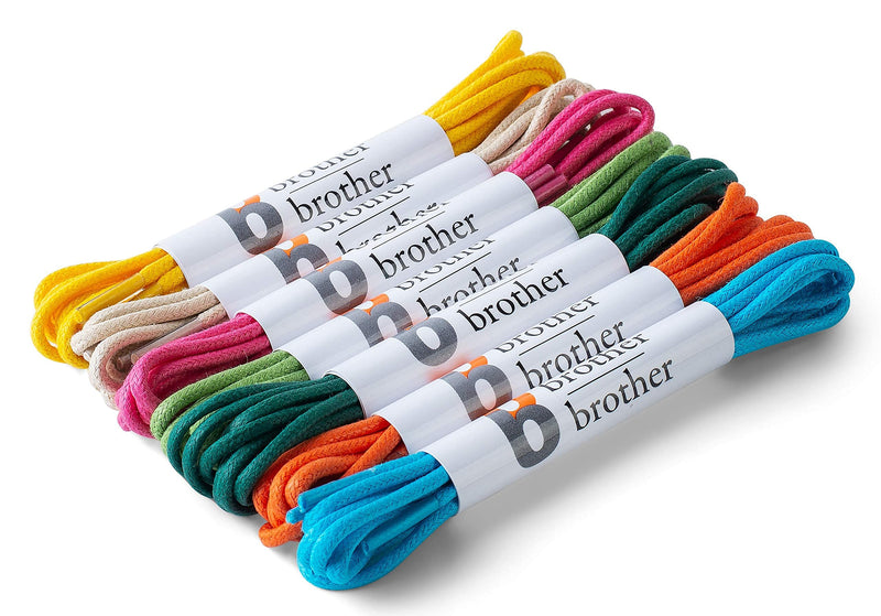 Colored Waxed Cotton Shoelaces for Dress Shoes (Set of 7) 30 Inches