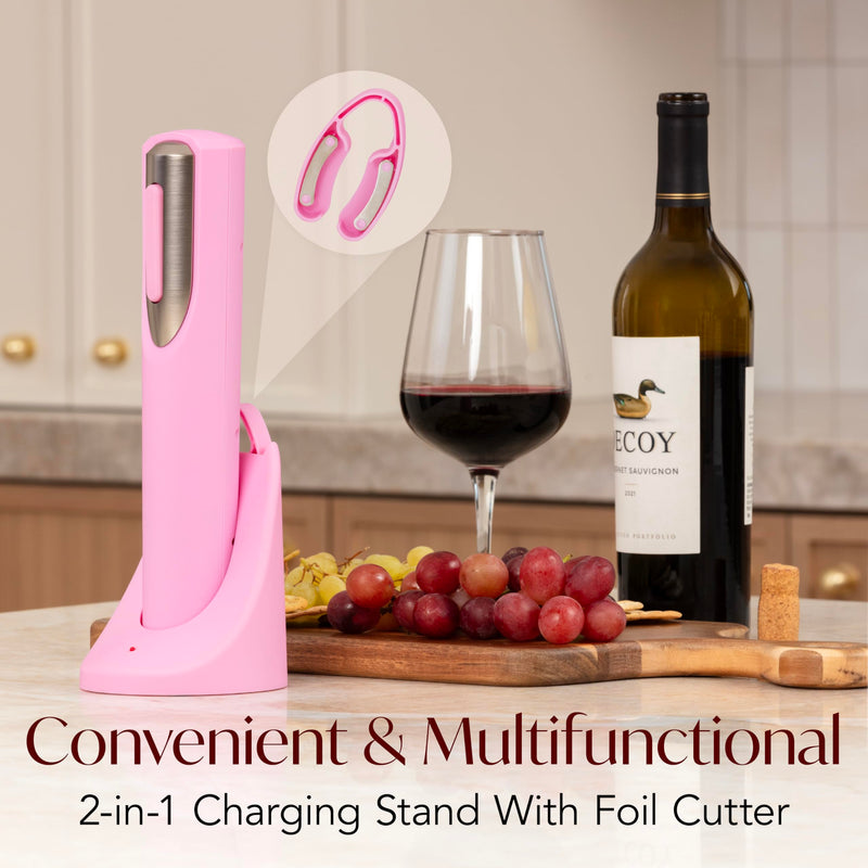 Vin Fresco Electric Wine Opener - Pink & Silver