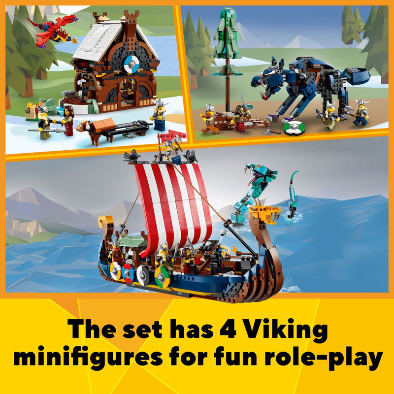 LEGO Creator 3-in-1 Viking Ship and Adventure Set