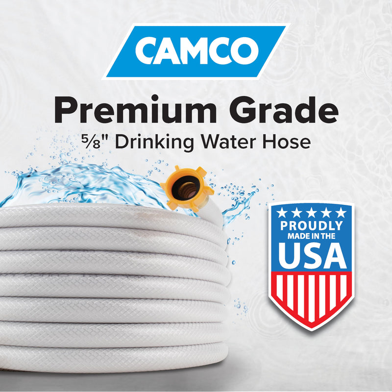 Camco Tastepure 25 Ft Lead Free Rv Drinking Water Hose 5 or 8 Diameter