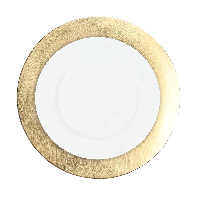 Elegant 13 Inch Gold Plastic Charger Plate Set Pack of 12