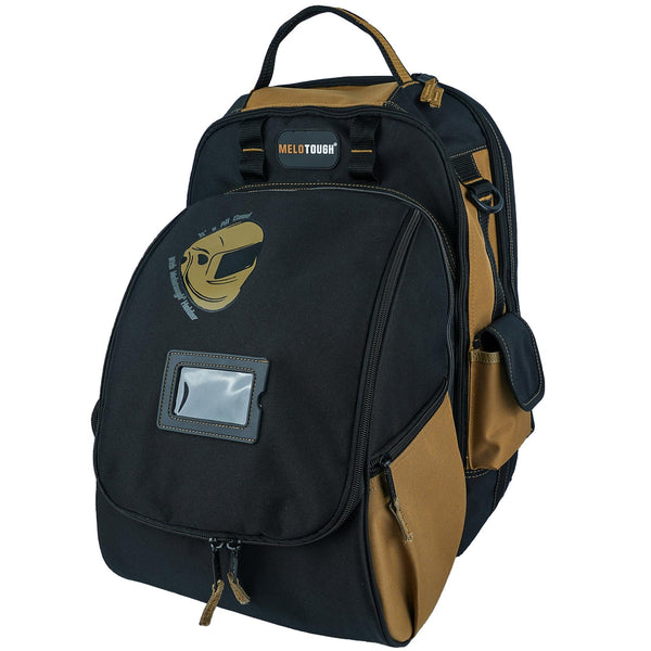 Khaki Welding Backpack with Helmet Holder and Tool Storage