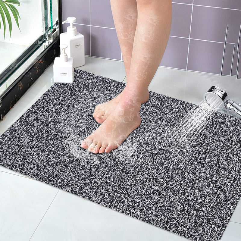 Leotruny PVC Loofah Bathtub Mats Non Slip Shower Mat for Bathroom 24x16 Inch