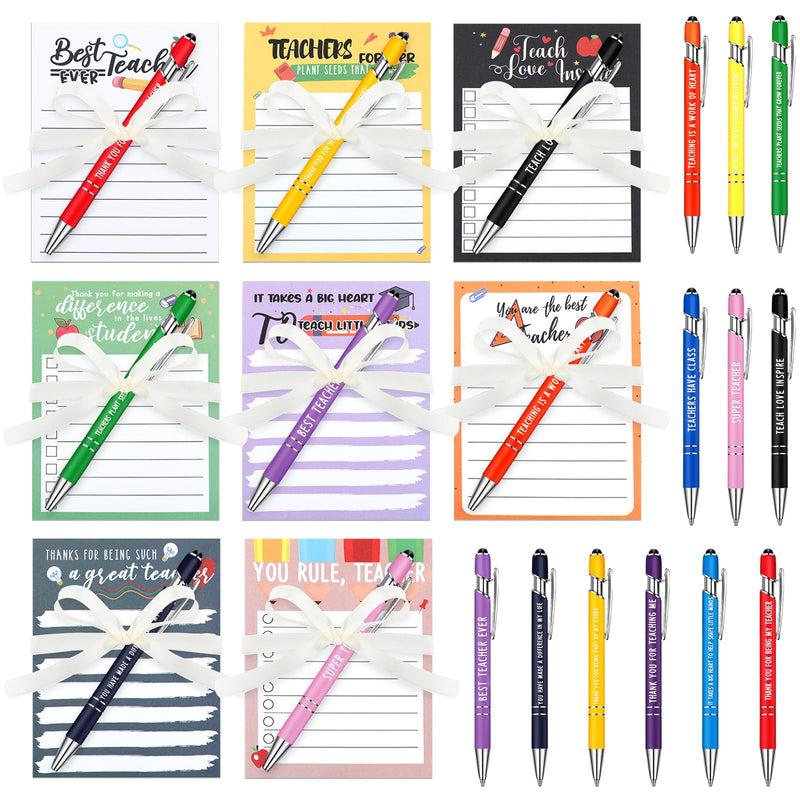 Motiskyy 48 Pcs Teacher Appreciation Gifts Notepads Pens Sticky Notes