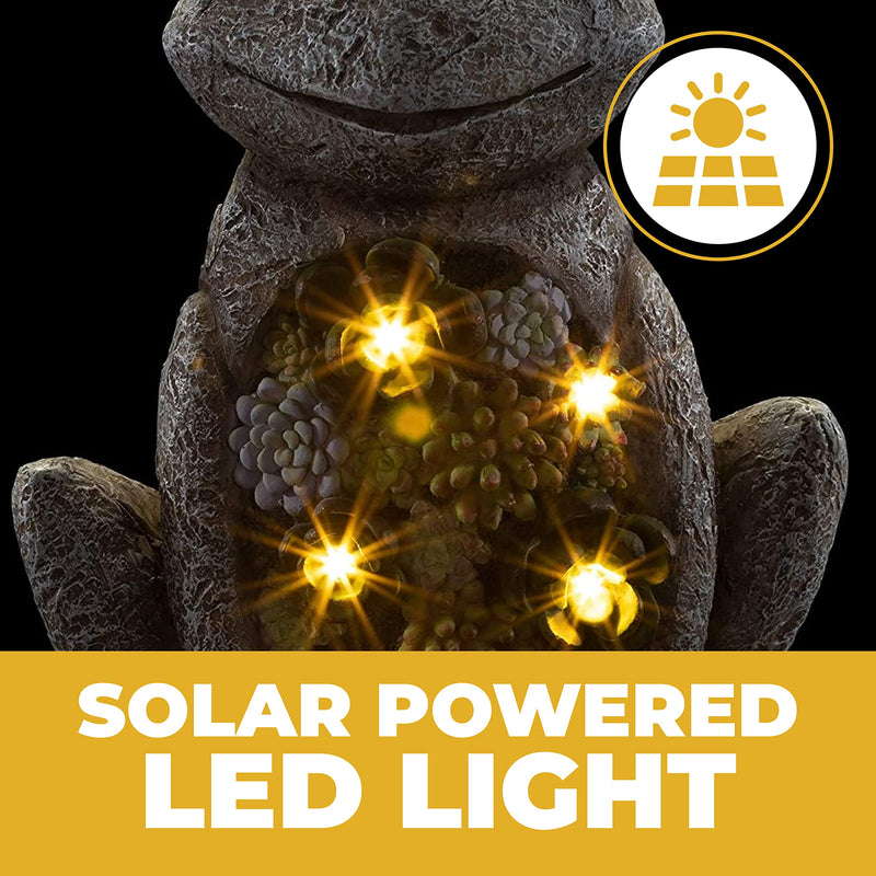 Vp Home Chillin Frog Solar Led Patio Light Polyresin Rechargeable Battery