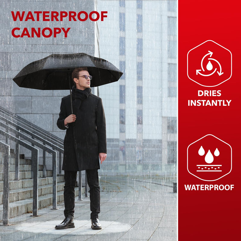 Windproof Inverted Travel Umbrella with Auto Open Close - 48 Inch