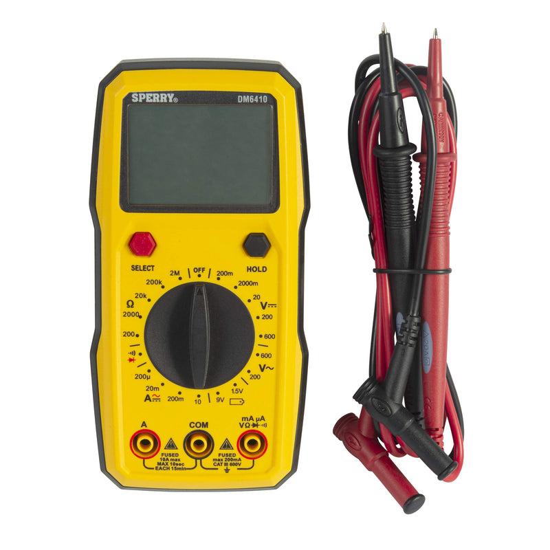 Sperry Instruments Dm6410 8 Function Digital Multimeter 600v Ac 1000v Dc Yellow