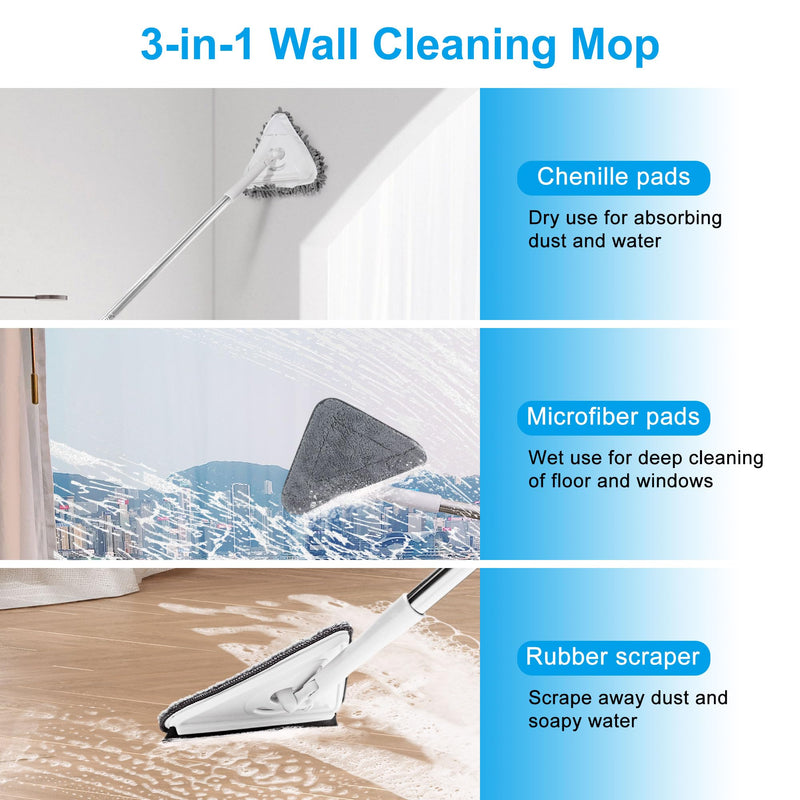 75in Telescopic Ceiling and Wall Cleaning Mop Set