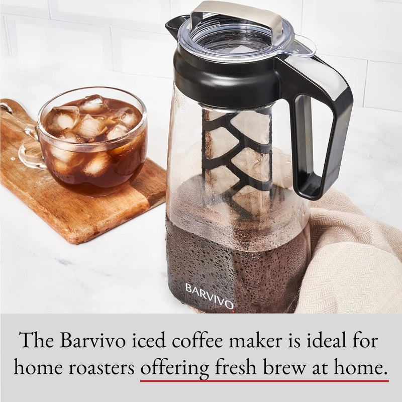 Barvivo BPA-Free Cold Brew Coffee Maker – 2L Iced Coffee Brewer Pitcher