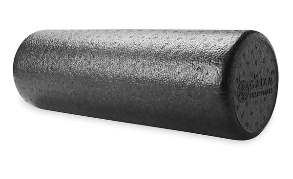 High-Density Black Foam Roller for Muscle Relief - 18 Inch