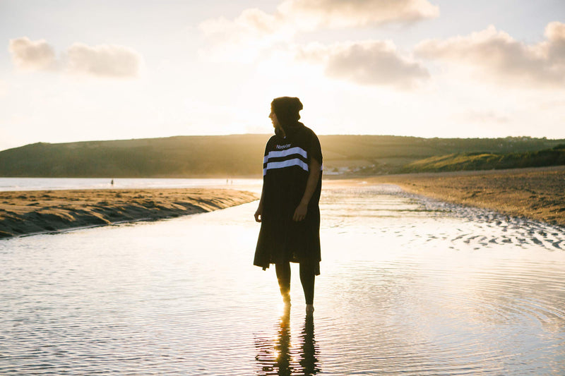 Beach Basha Changing Robe Blue Stripes