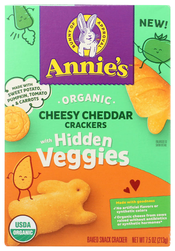 Organic Cheesy Cheddar Crackers with Hidden Veggies, 7.5 oz