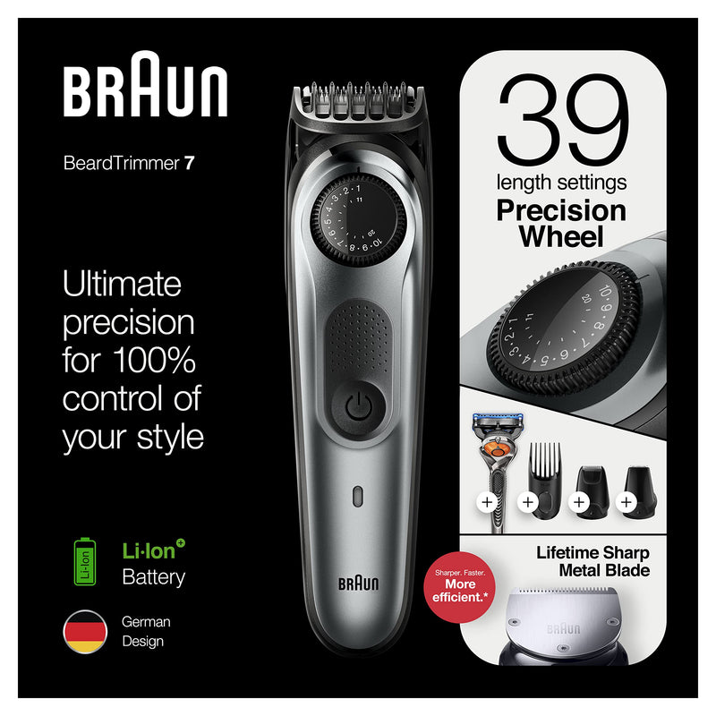 Braun Beard Detail Trimmer & Mini Foil Shaver Cordless Rechargeable 10 Piece Set