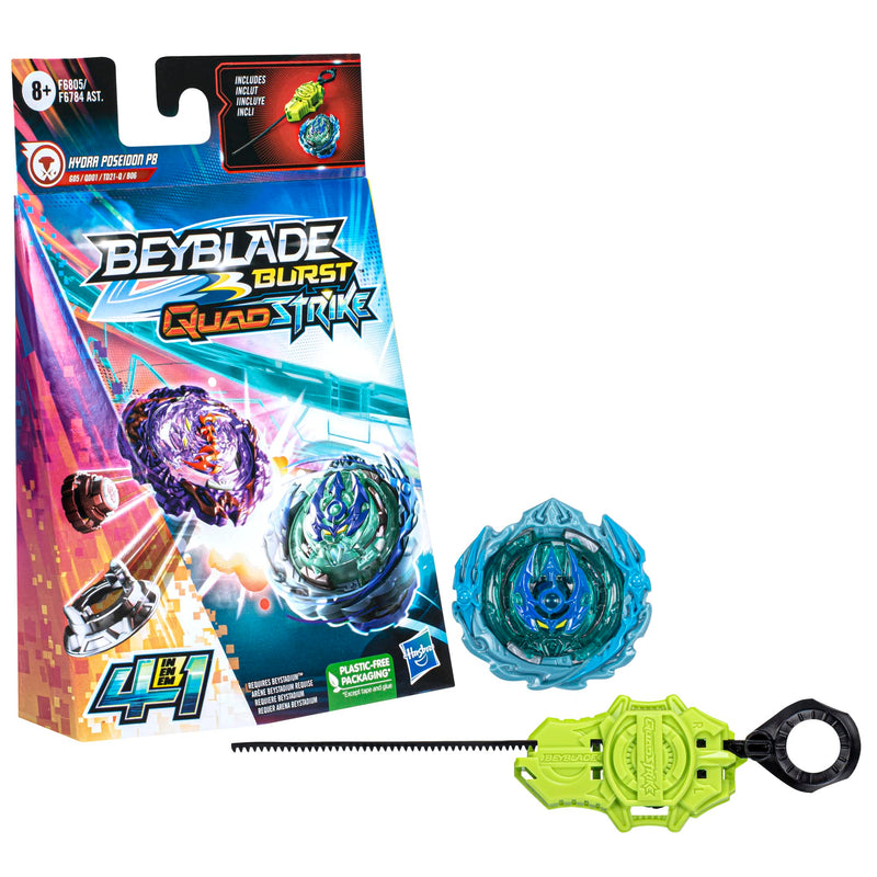 Beyblade Burst Quadstrike Hydra Poseidon P8 Starter Pack Balance Launcher