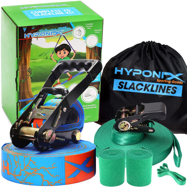 Hyponix Slackline Kit 70 W Training Line Slackline for Backyard Adults Kids