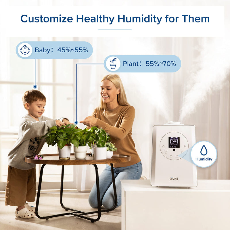 LEVOIT 6L Humidifiers for Bedroom Large Room Warm Cool Mist Air Vaporizer White