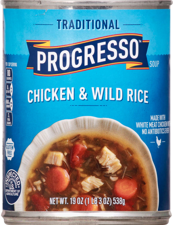 Progresso Traditional Chicken and Wild Rice Soup Gluten Free 19 oz. Pack of 12