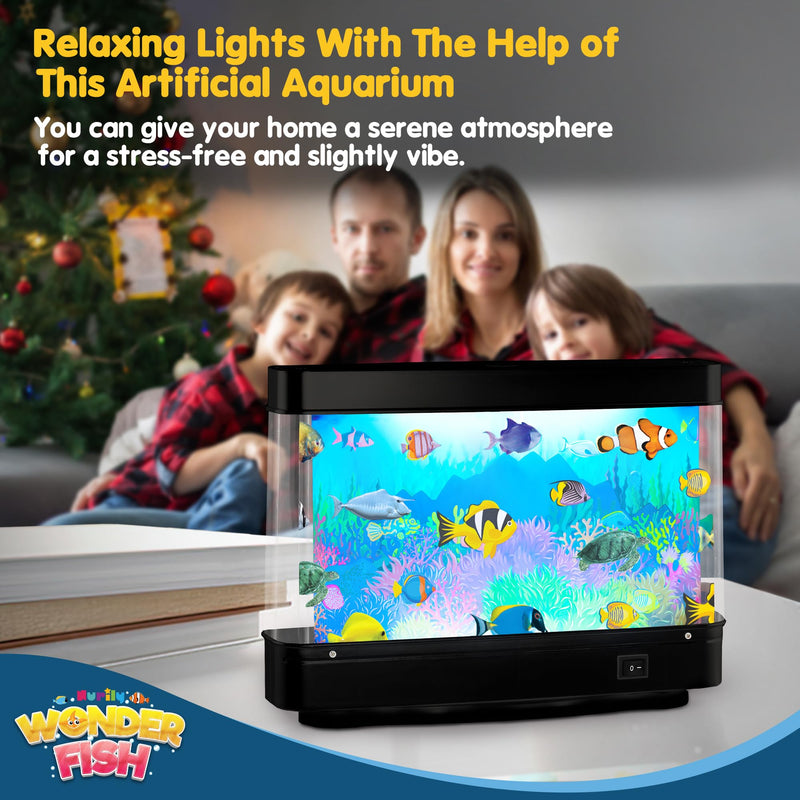 LED Virtual Ocean Aquarium Night Light with Moving Fish