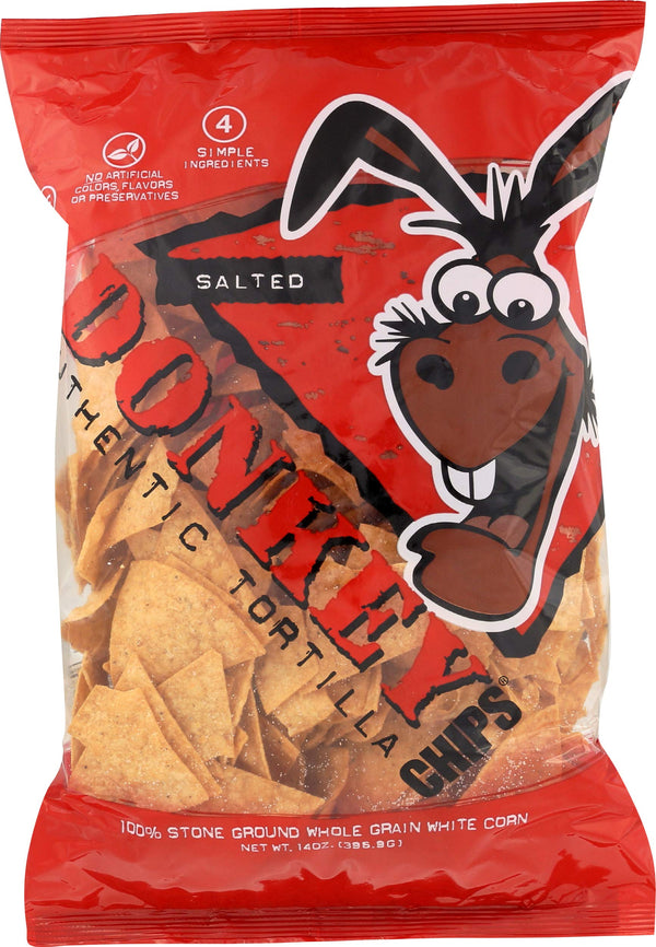 Donkey Chips Salted Tortilla Chips 14 Oz