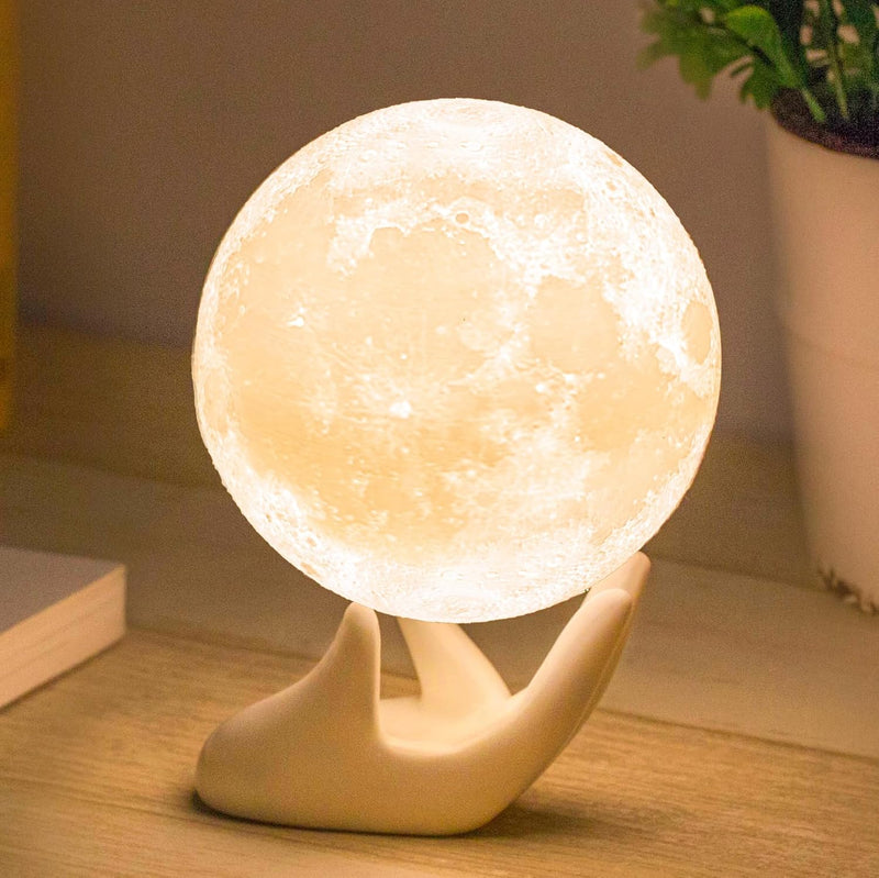 Mydethun 3D Printed Moon Lamp with USB Charging, 3.5 Inch