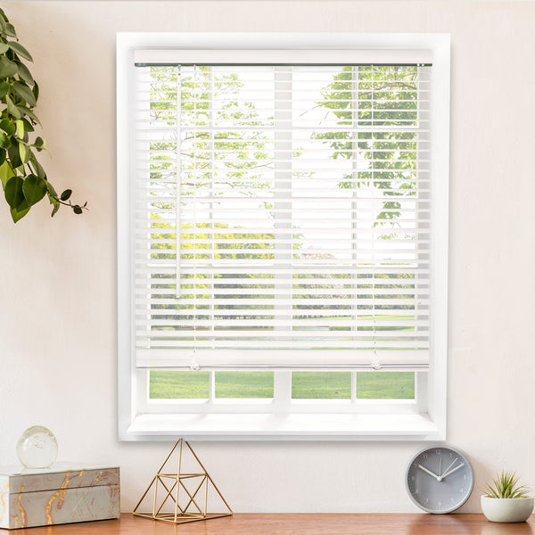 Chicology Mini Blinds for Windows Gloss White 71 W X 60 H Horizontal