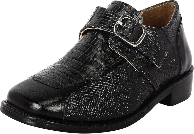 LIBERTYZENO Boys Black Genuine Leather Shoes - Size 9