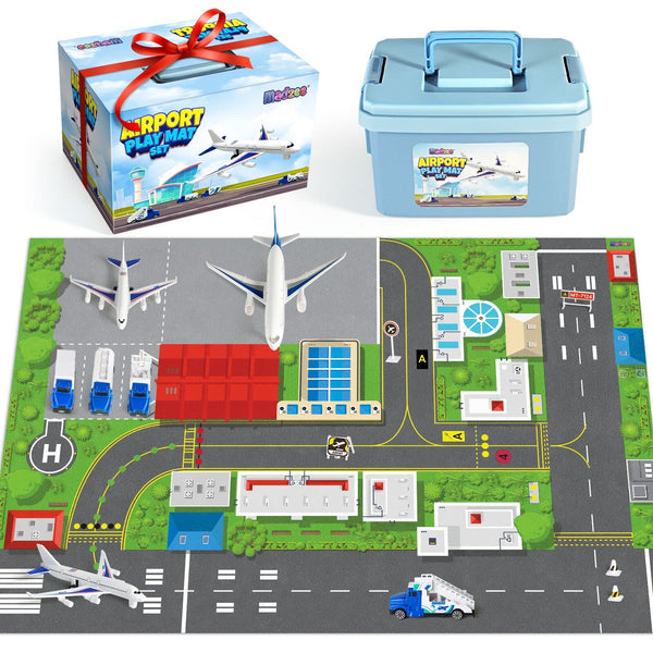 Interactive Airplane Toy Set with Activity Playmat – Fun Learning for Toddlers