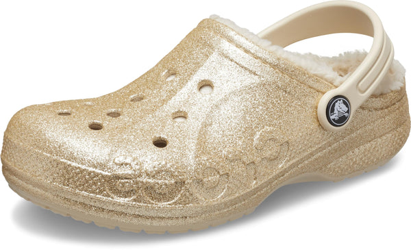 Kids Gold Glitter Lined Crocs Clog - Size 10 Toddler