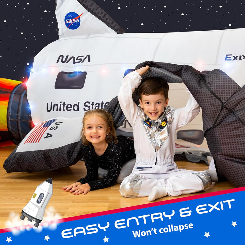 Space Explorer Aerodome with LED Lights & Blast-Off Button Indoor Tent for Kids