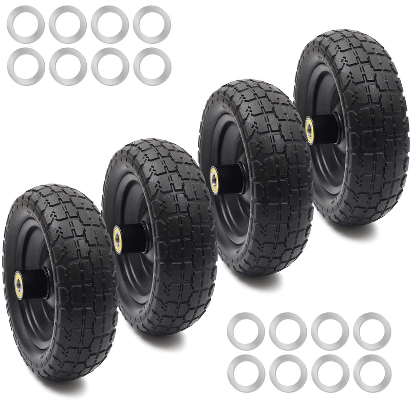 10-Inch Flat-Free Replacement Wheel Set for Yard and Garden Carts