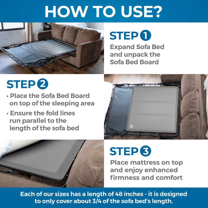 Meliusly Sleeper Sofa Support Board 48x48 Inches Full Size