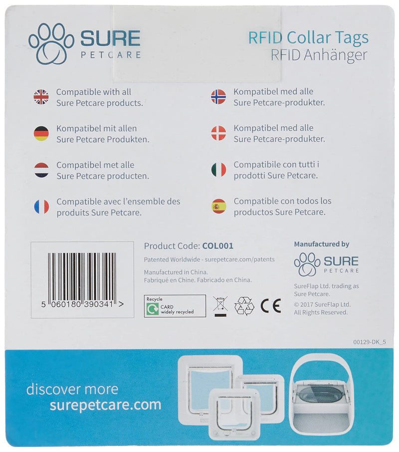 SureFlap SureFeed RFID Collar Tags - Pack of 2 for Non-Microchipped Pets