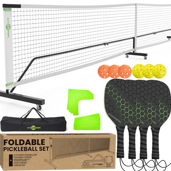 Foldable Pickleball Set With Net Paddles Balls Markers
