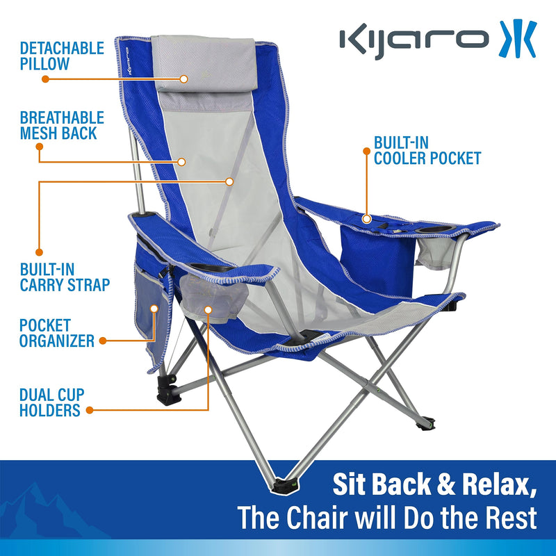 Kijaro Beach Chair with Cooler and Pillow, One Size