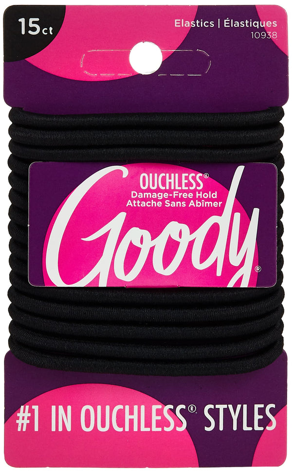 Goody Womens Ouchless Braided Elastics Black 15 Count