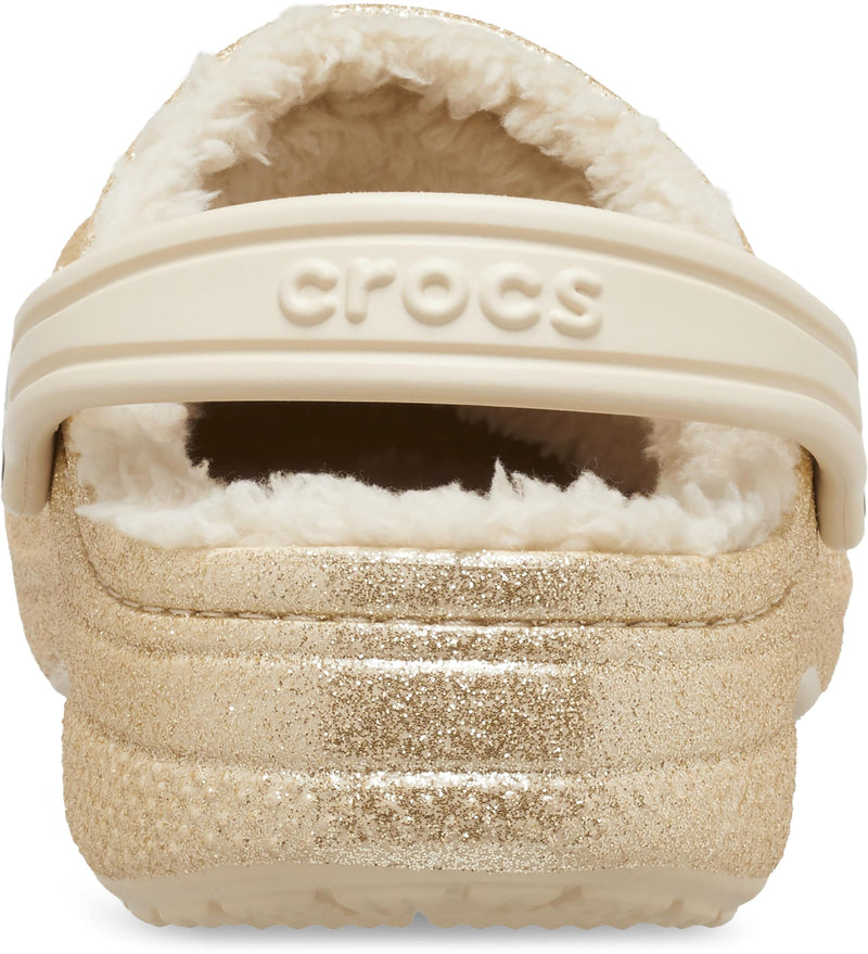 Kids Gold Glitter Lined Crocs Clog - Size 10 Toddler