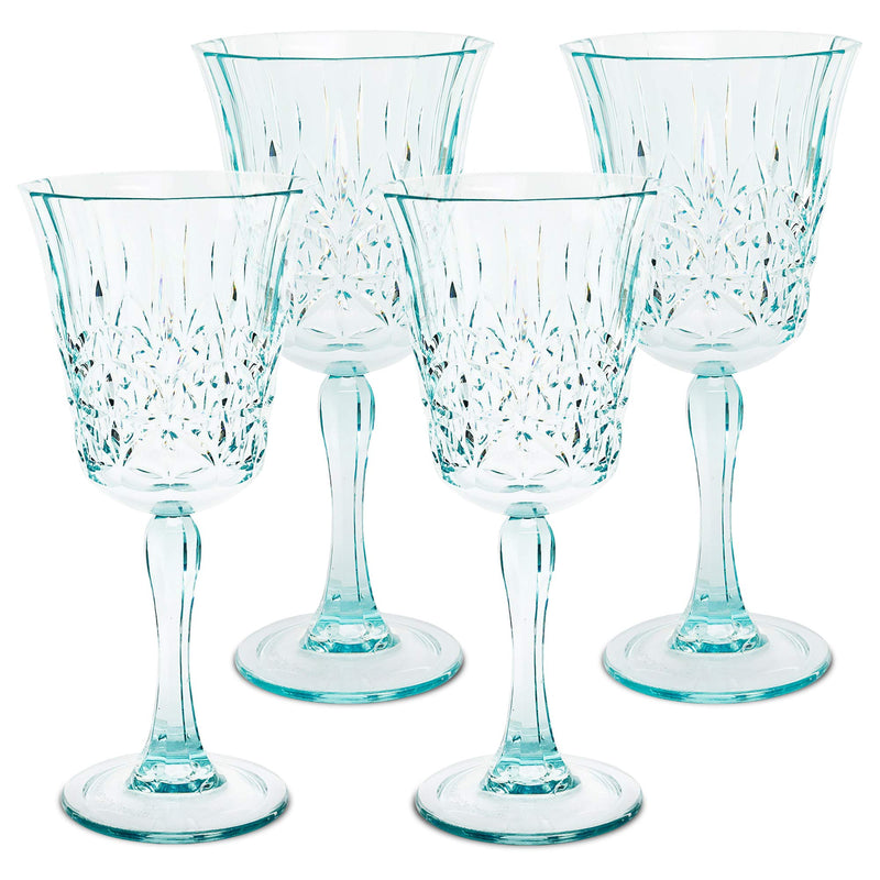 Bellaforte Tritan Shatterproof Wine Glasses Set 10oz Teal