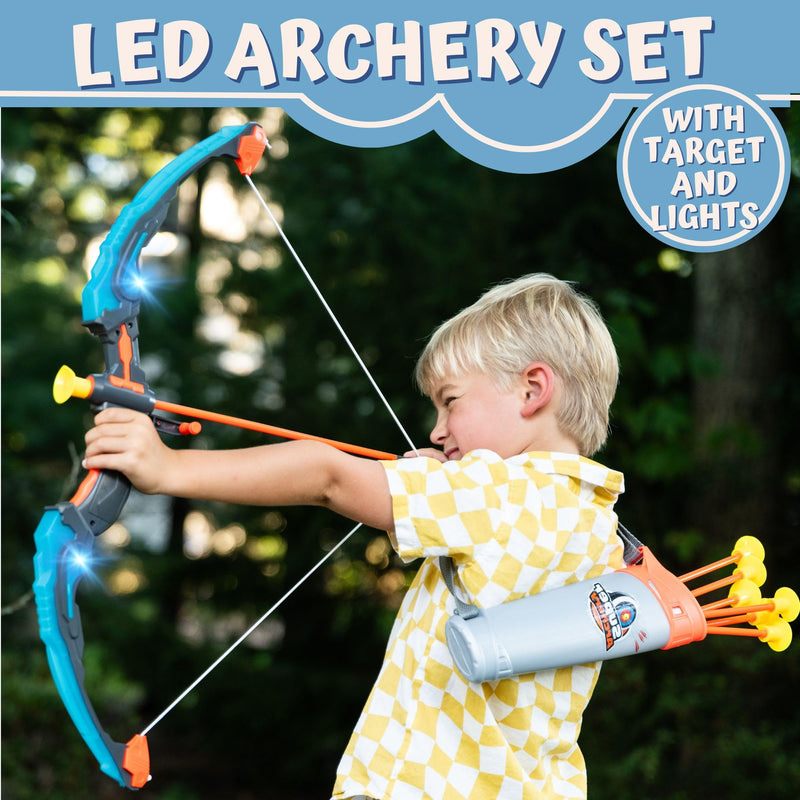 Toy Archery Set with LED Lights - Kids' Fun Bow and Arrow Kit