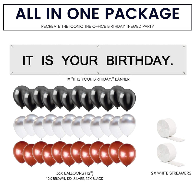 Urbanred the Office Birthday Decorations Kit Silver