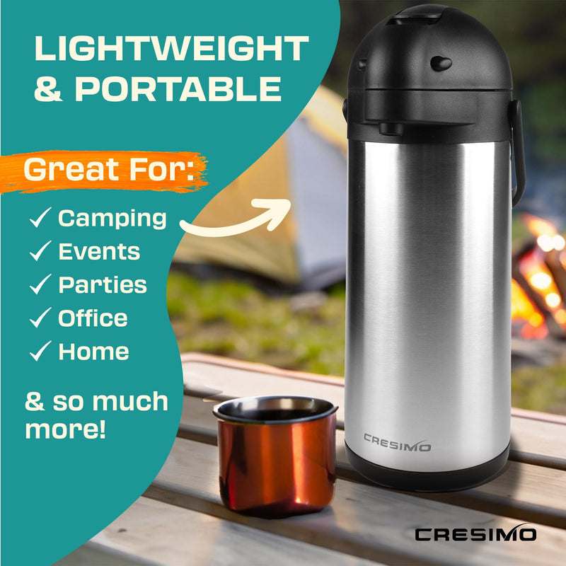 Cresimo 101oz Coffee Carafe Airpot Cleaning Brush Hot & Cold Drink Extra Large