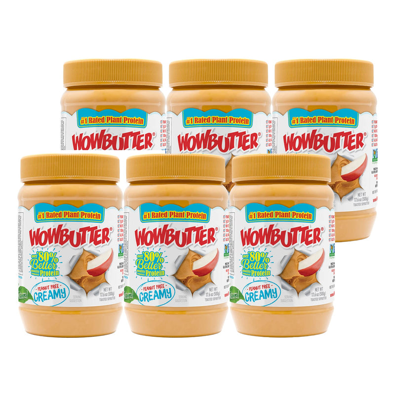 WOWBUTTER Soy Based Nut Free Butter Spread 17.6 Ounce Pack of 6