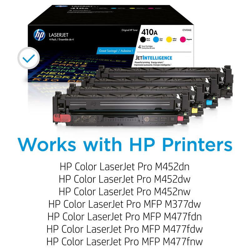 Original HP 410A Toner Cartridge 4-Pack for LaserJet Printers